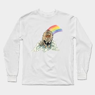 Misha Pomeranian Puppy Watercolour Design Long Sleeve T-Shirt